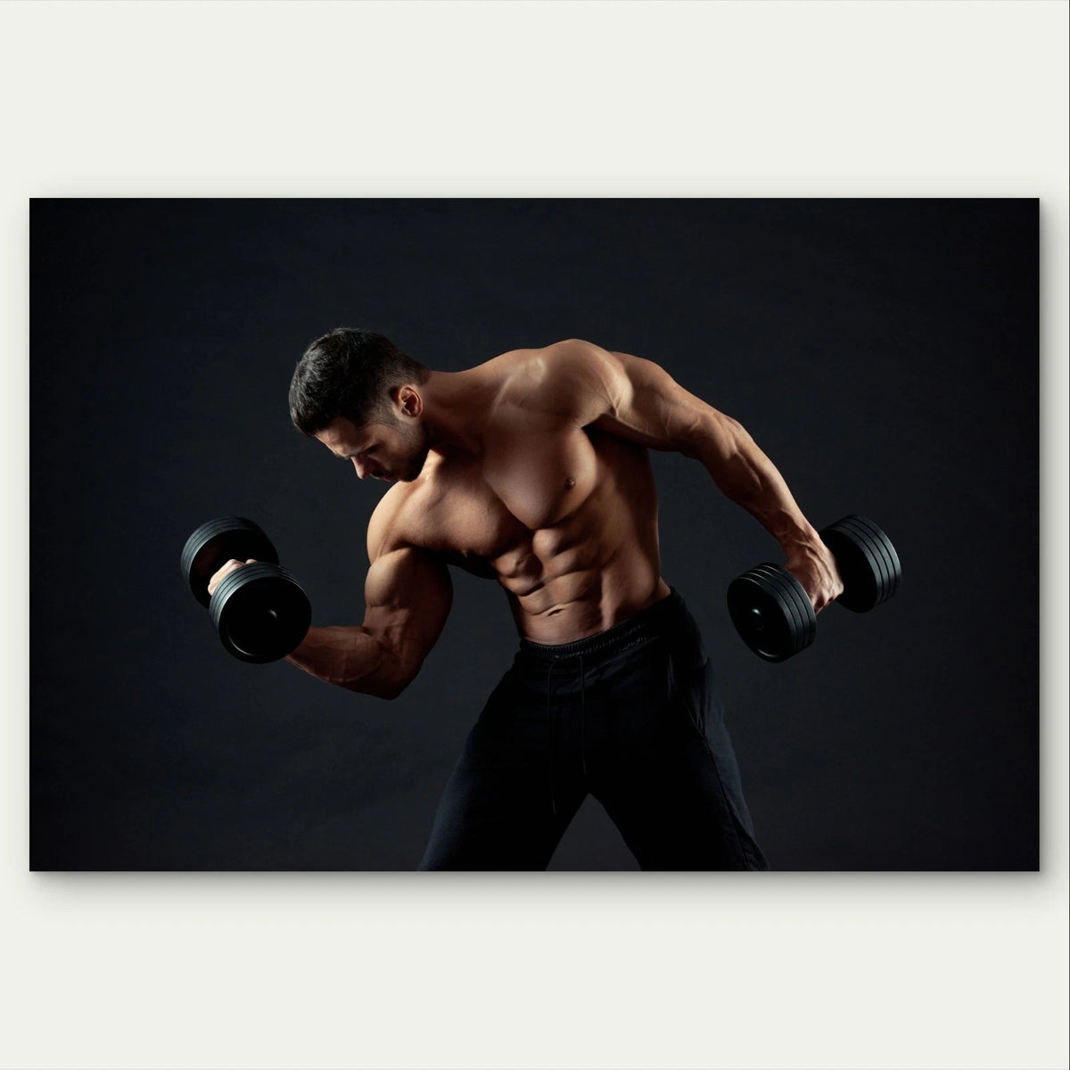 Muscular Fitness Athlete Working Out 5mm Plastic Poster Ready to Hang 90x60cm