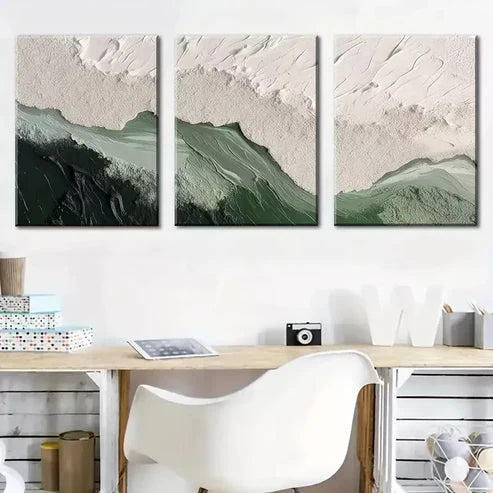 3pcs Ocean Aerial Abstract Oil Painting Wall Art Set Canvas Unframed - High Quality Print 100% Australian Made Wall Canvas