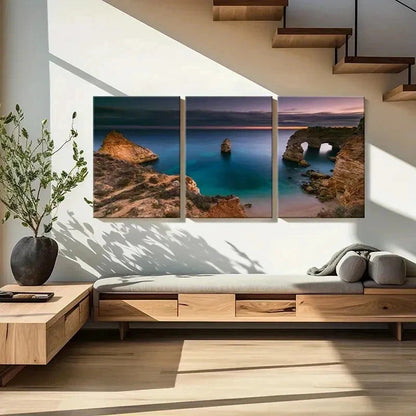 3pcs Portuguese Navy Beach Sea Modern Wall Art Set Canvas Framed 40x60cm - High Quality Print 100% Australian Made Wall Canvas Ready to Hang