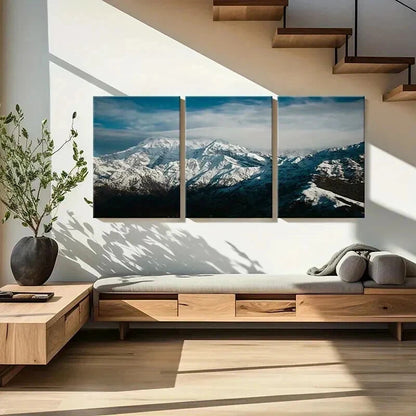 3pcs Snow Mountains on an Ocean Scenery Wall Art Set Canvas Framed 40x60cm - High Quality Print 100% Australian Made Wall Canvas Ready to Hang