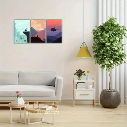 3pcs Landscape Fantasy Story art Posters Metal Print Ready to Hang Art