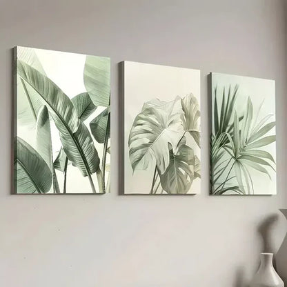 3pcs Minimalist Landscape Natural Plant Leaves Canvas Unframed - High Quality Print 100% Australian Made Wall Canvas