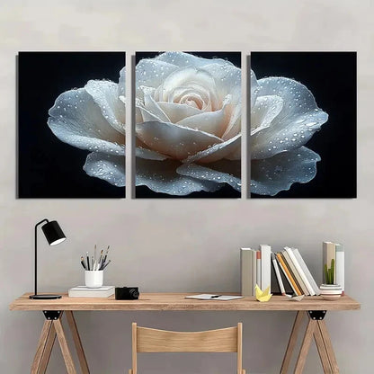 3pcs Painting Print Flower Art Rose Painting Metal Print Ready to Hang Art