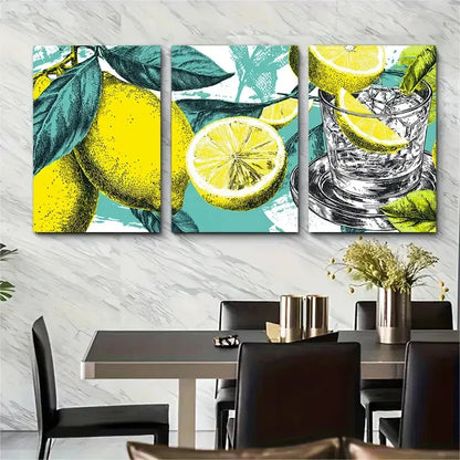 3pcs Retro Cocktail When Life Gives Perfect Wall Art Set Canvas Framed 40x60cm - High Quality Print 100% Australian Made Wall Canvas Ready to Hang