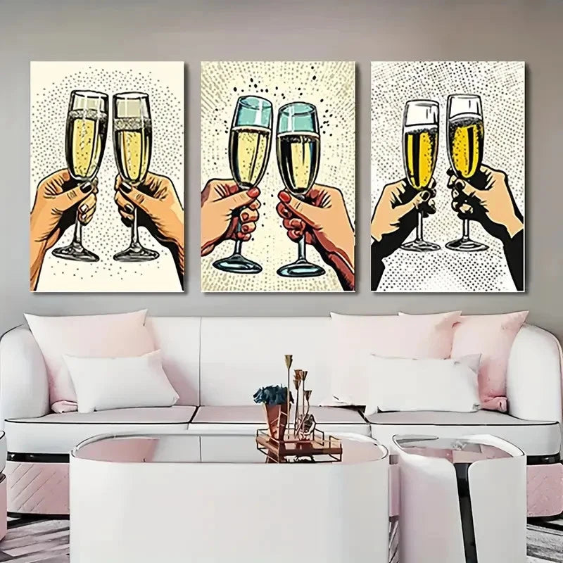 3pcs Retro Style Dorm Corridor  Wall Art Canvas Framed 40x60cm - High Quality Print 100% Australian Made Wall Canvas Ready to Hang