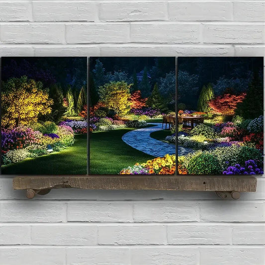 3pcs Botanical Garden Vivid Floral Metal Print Ready to Hang Art