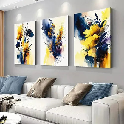3pcs Abstract Flower Art Canvas Framed 60x90cm - High Quality Print 100% Australian Made Wall Canvas Ready to Hang