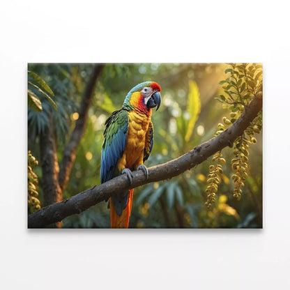 Parrots Sitting On A Branch Wall Art Decor 100% Australian Made