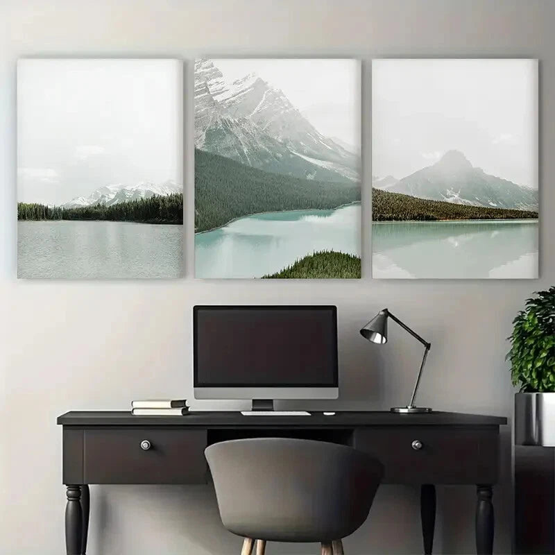 3pcs Nature Of Canada Print Travel Mountain Art Metal Print Ready to Hang Art