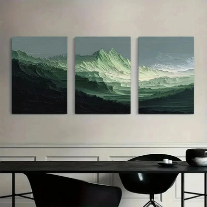 3pcs Modern Abstract Mountain & Hills Design Metal Print Ready to Hang Art