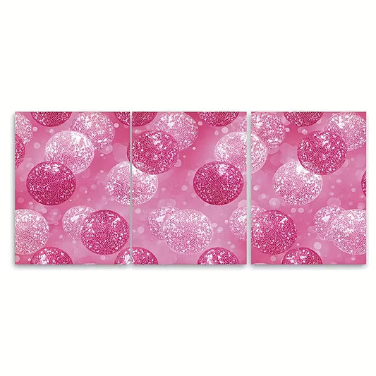 3pcs Disco Ball Wall Art Metal Print Ready to Hang Art