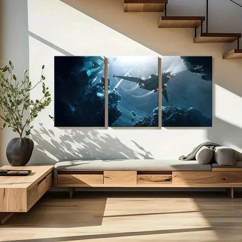 3pcs Space Fantasy Theme Modern Sci-Fi Universe  Wall Art Set Canvas Framed 40x60cm - High Quality Print 100% Australian Made Wall Canvas Ready to Hang