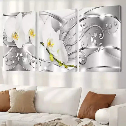 3pcs Minimalist Abstract Canvas with Silvery Wall Art Set Canvas Framed 50x70cm - High Quality Print 100% Australian Made Wall Canvas Ready to Hang