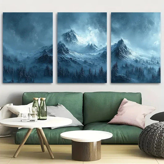 3pcs Crater Lake National Park Landscape Metal Print Ready to Hang Art