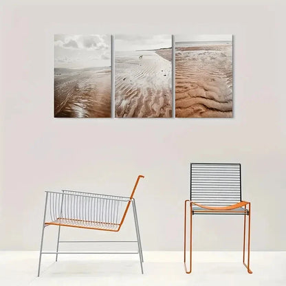 3pcs Beachscape Coastal Decor Wall Art Set Canvas Framed 40x60cm - High Quality Print 100% Australian Made Wall Canvas Ready to Hang