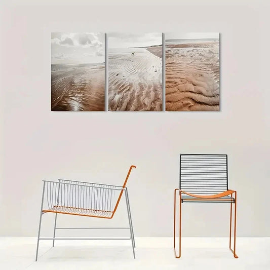 3pcs Beachscape Coastal Decor Wall Art Set Canvas Framed 40x60cm - High Quality Print 100% Australian Made Wall Canvas Ready to Hang