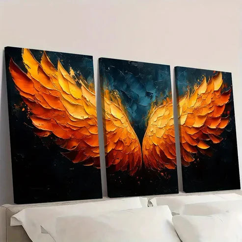 3pcs Abstract Huge Original Wings Wall Art Canvas Unframed - High Quality Print 100% Australian Made Wall Canvas