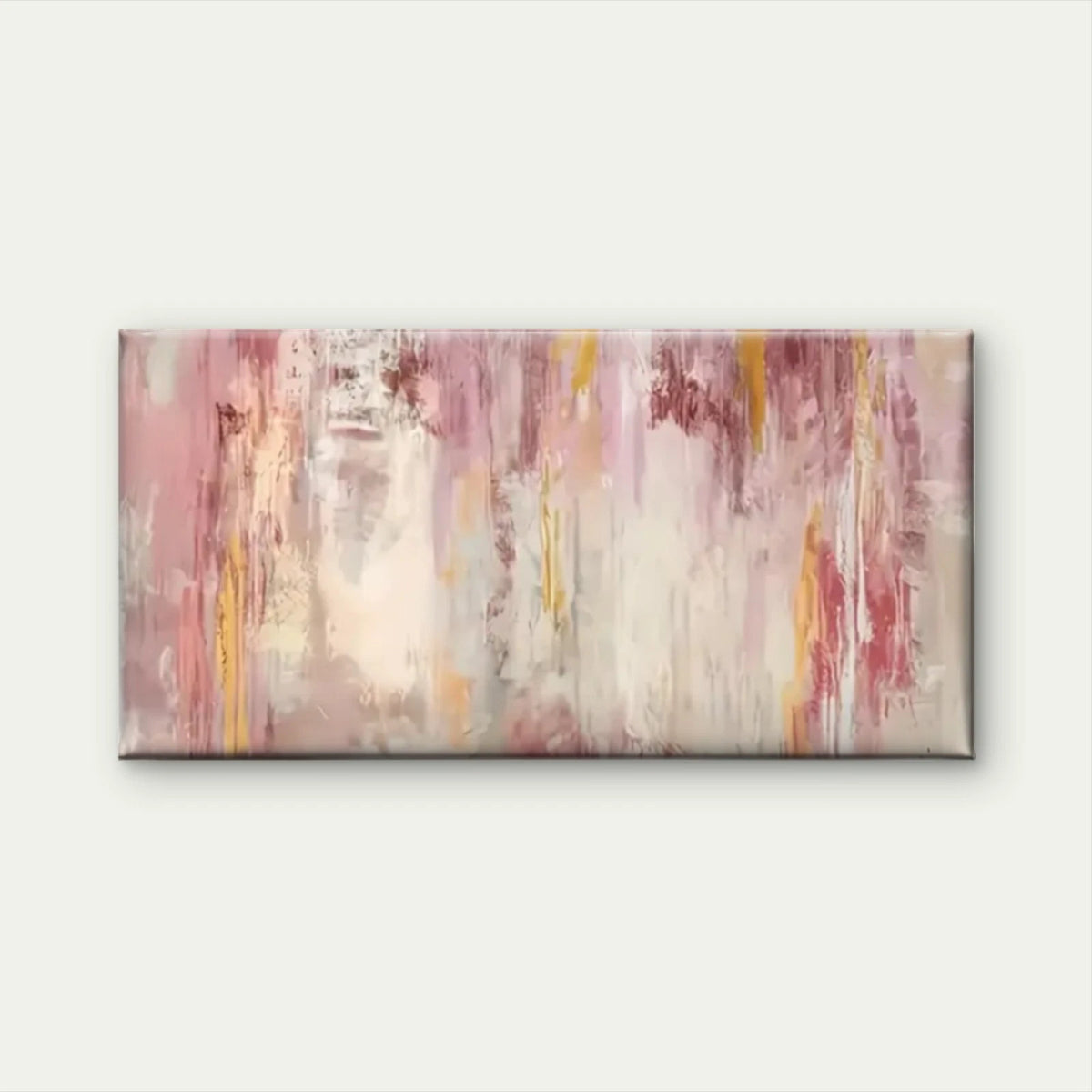 Pink Yellow Stripes Wall Art Canvas Office Home Room Framed 120x60cm