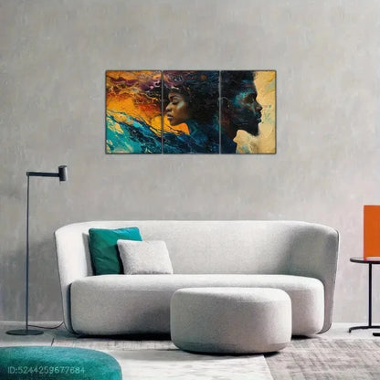 3pcs Black Couple Art Posters Exquisite Portrait Metal Print Ready to Hang