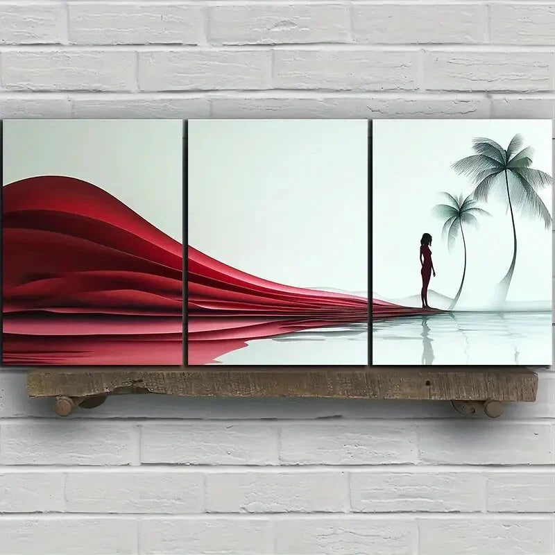 3pcs Coconut Trees Tropical Scenery Metal Print Ready to Hang Art