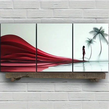 3pcs Coconut Trees Tropical Scenery Metal Print Ready to Hang Art