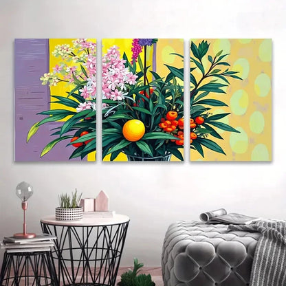 3pcs Stunning Floral Designs Wall Art Set Canvas Framed 40x60cm - High Quality Print 100% Australian Made Wall Canvas Ready to Hang