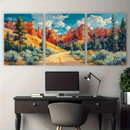 3pcs Bryce Canyon Utah National Park Nature Metal Print Ready to Hang Art