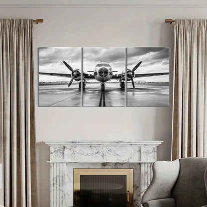 3pcs Industrial Design with Dramatic Sky Metal Print Ready to Hang Art