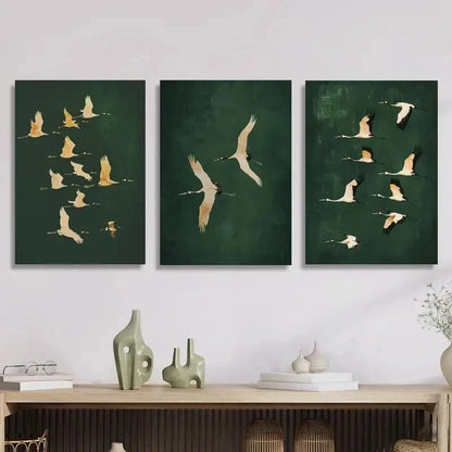 3pcs Showcasing Japanese Eclectic Line Perfect Wall Art Set Canvas Framed 40x60cm - High Quality Print 100% Australian Made Wall Canvas Ready to Hang