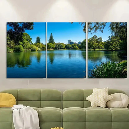 3pcs Melbourne Skyline Australian Travel Print Metal Print Ready to Hang Art