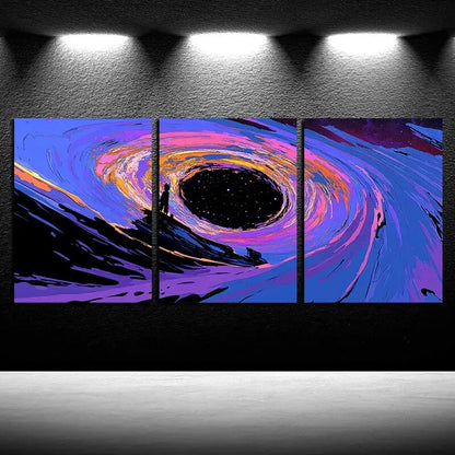 3pcs Abstract Starry Sky Cosmic Space Theme Metal Print Ready to Hang Art
