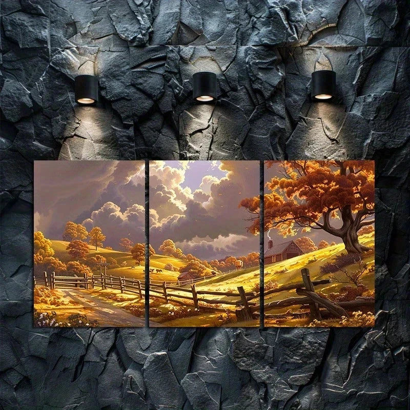 3pcs Thomas Hart Benton Countryside Metal Print Ready to Hang Art