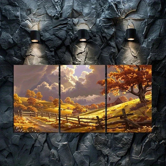 3pcs Thomas Hart Benton Countryside Metal Print Ready to Hang Art