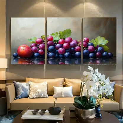 3pcs Still Life of Fruit Kitchen Design Metal Print Ready to Hang Art