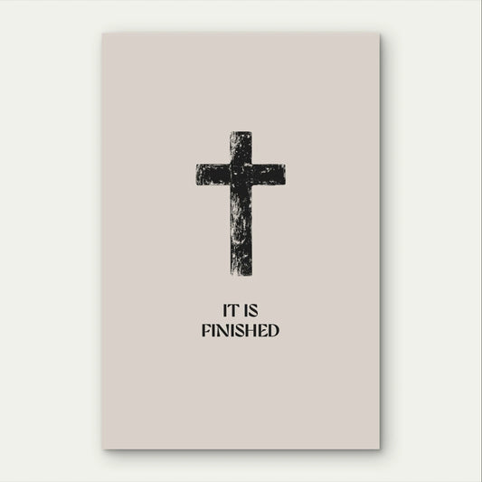 Minimalist It Is Finished Cross Christian 40x60cm Metal Print Ready to Hang