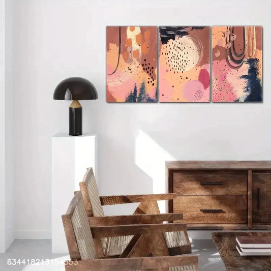 3pcs Modern Abstract Art Minimalist Style Metal Print Ready to Hang Art