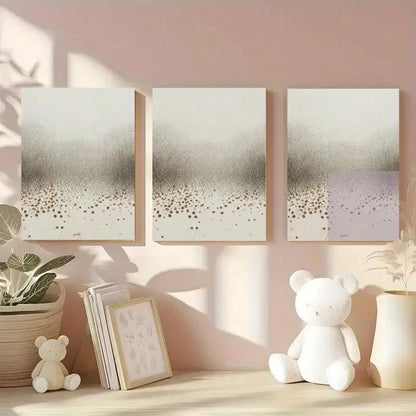 3pcs Neutral Tones Abstract Landscape Painting Metal Print Ready to Hang Art