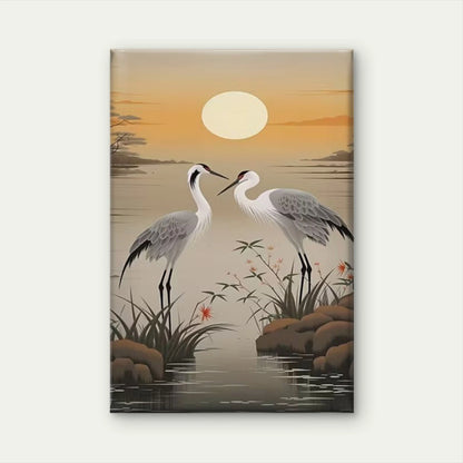 Crane Serenade 60x90cm Metal Print Ready to Hang