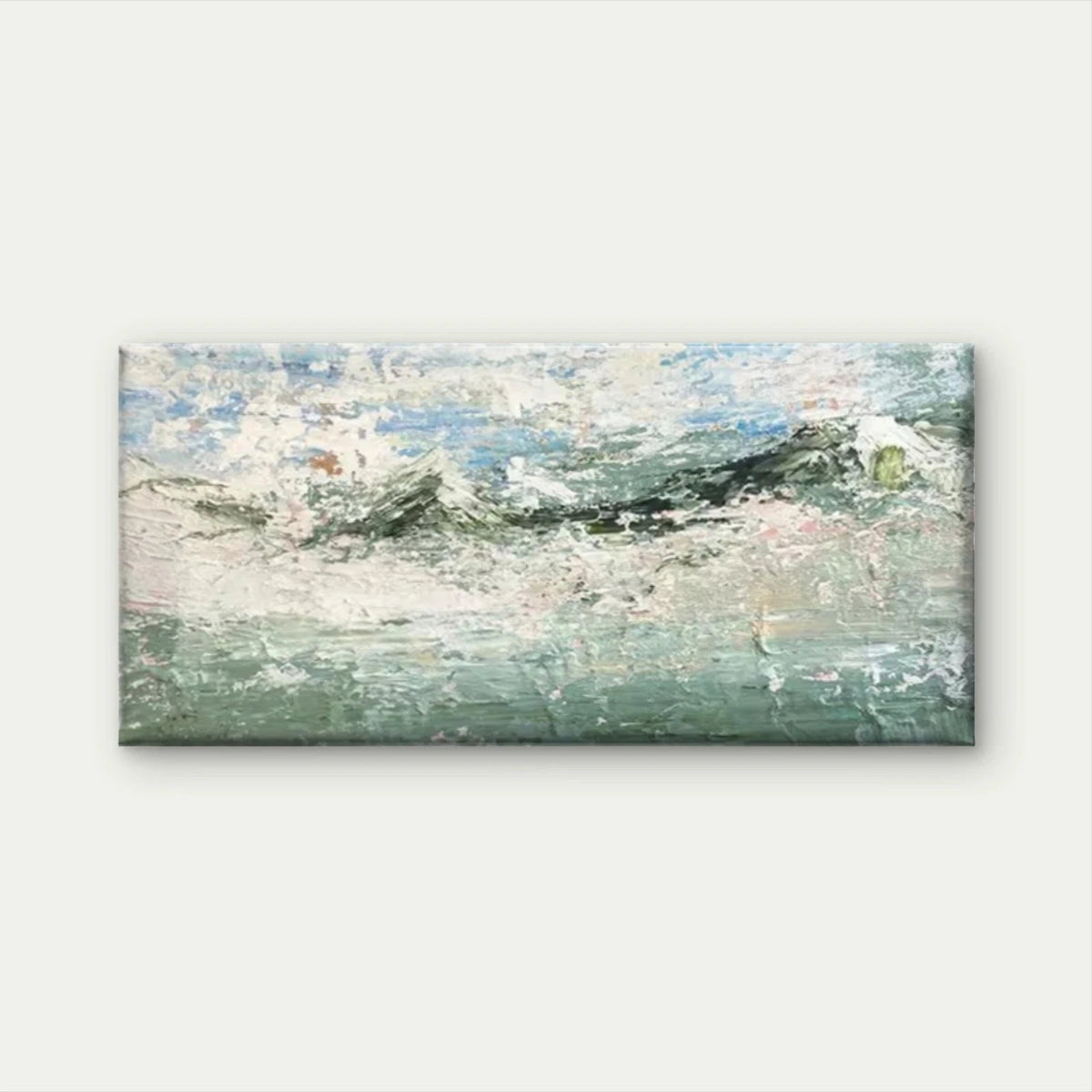 Abstract Greenish-Blue Wall Art Canvas Office Home Room Framed 120x60cm