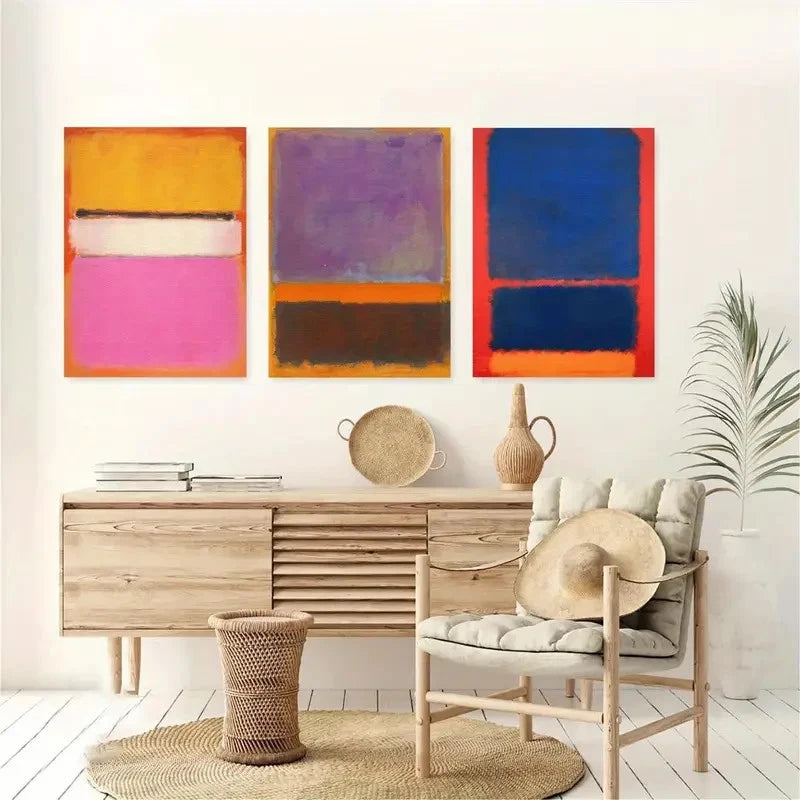 3pcs Abstract Minimal Art Painting Metal Print Ready to Hang Art