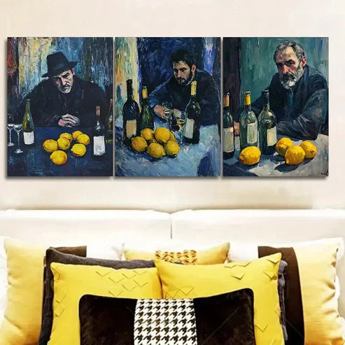 3pcs Drunk Man Wall Art Set Canvas Unframed - High Quality Print 100% Australian Made Wall Canvas
