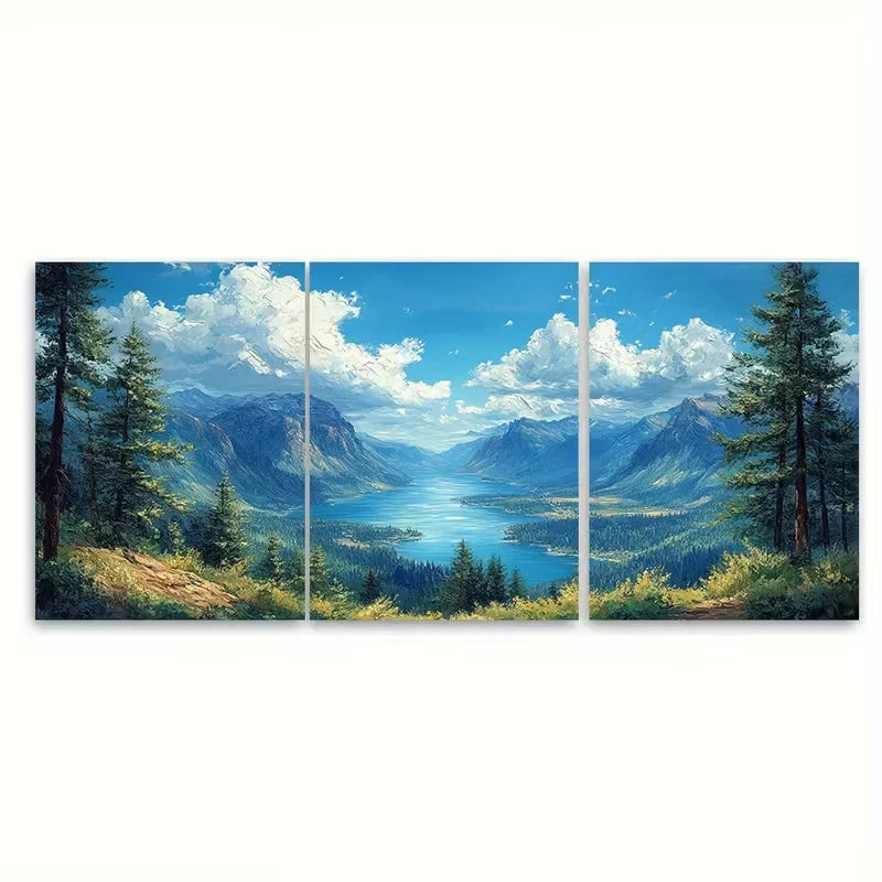 3pcs Columbia Gorge Landscape Metal Print Ready to Hang Art