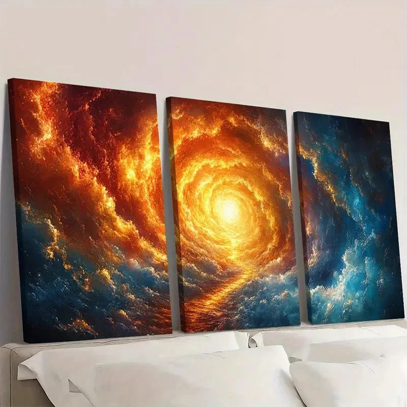 3pcs Cosmic Sunset Canvas Art Prints R Wall Art Set Canvas Framed 50x70cm - High Quality Print 100% Australian Made Wall Canvas Ready to Hang