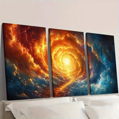 3pcs Cosmic Sunset Canvas Art Prints R Wall Art Set Canvas Framed 50x70cm - High Quality Print 100% Australian Made Wall Canvas Ready to Hang