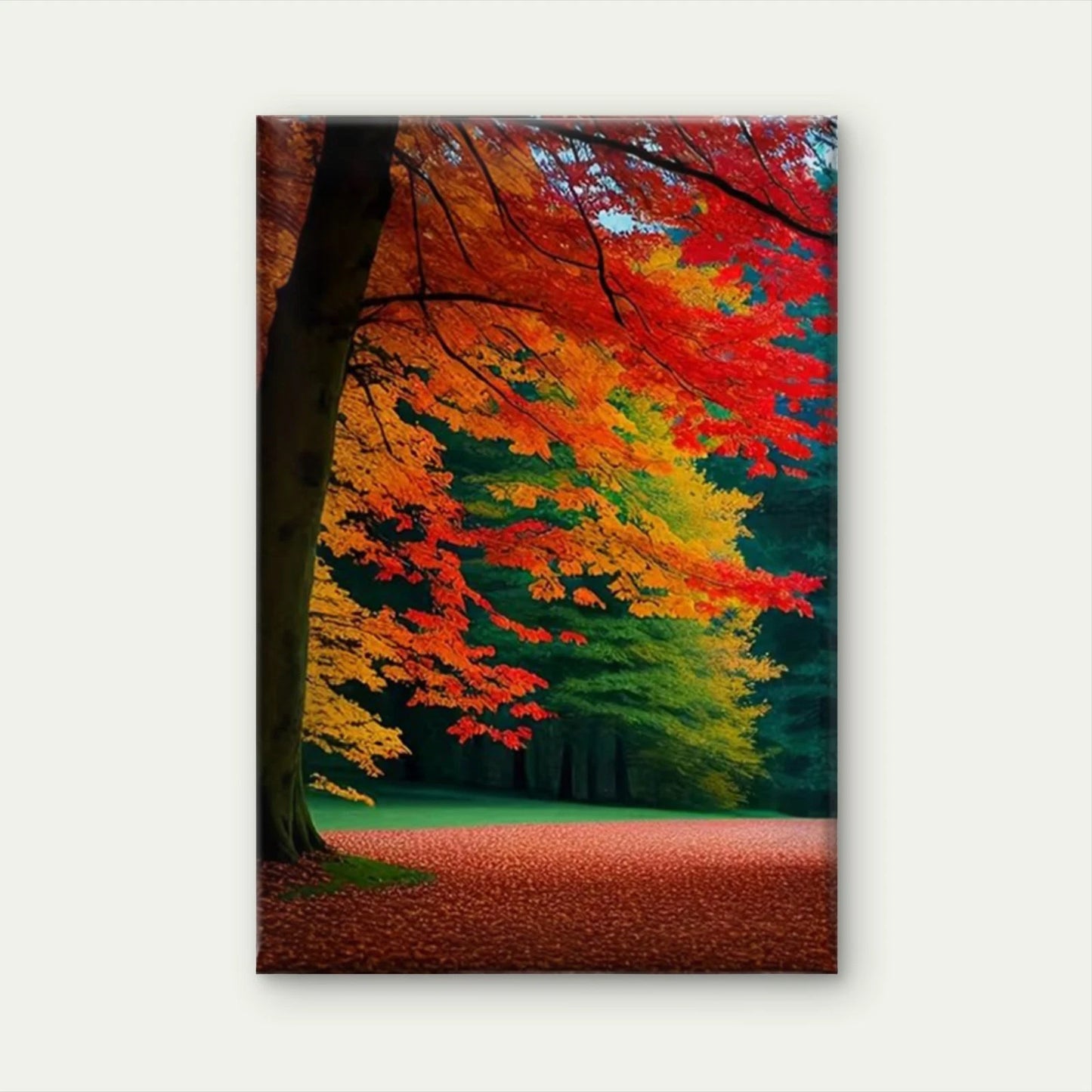 forest and colorful trees, oil painting 60x90cm Metal Print Ready to Hang