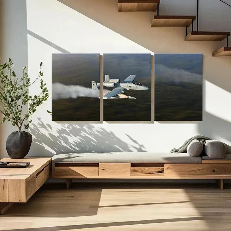 3pcs Fighter Jets in Action Aviation Wall Art Set Canvas Framed 40x60cm - High Quality Print 100% Australian Made Wall Canvas Ready to Hang