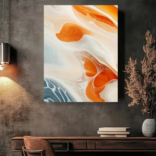 Beautiful Abstract Fluid Modern Vintage Painting 40x60cm Metal Print Ready to Hang