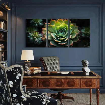 3pcs Succulent Plant Colorful Natural Beauty Metal Print Ready to Hang Art