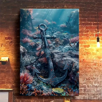 Vibrant Underwater Scene with Coral Reefs 60x90cm Metal Print Ready to Hang