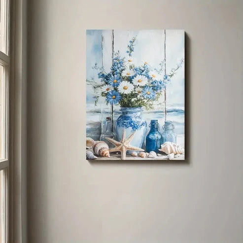 Beautiful Ocean Flower Coastal Seascape 60x90cm Metal Print Ready to Hang